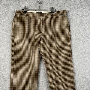 J. Crew Pants Womens Size 12 Brown Houndstooth Plaid Favorite Fit Stovepipe Wool